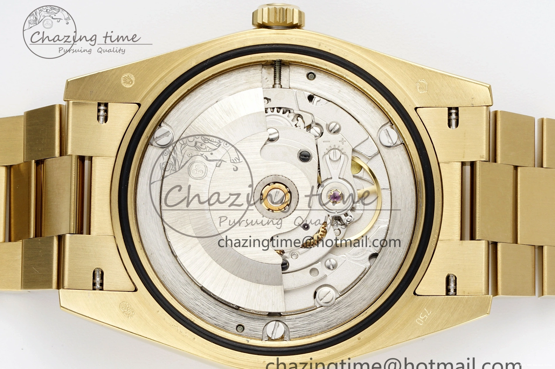 AAA Replica Watches 904L A2836 Green Gain Bracelet EasyMatch YG on V Roman 40 JDF DayDate Dial Markers Weight Steel 1822 President 0109